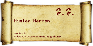 Himler Herman névjegykártya